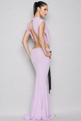 Ariak Black Bow Fishtail Maxi Dress