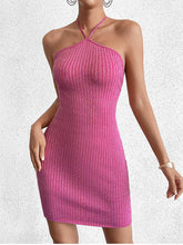 Halter Backless Knitted Bodycon Dress