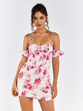 Halter Corset Floral Mini Dress