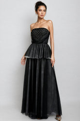 Uxley Black Mesh Off Shoulder Maxi Dress