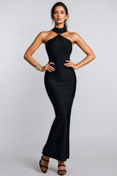 Onofrio Halterneck Bandage Maxi Dress