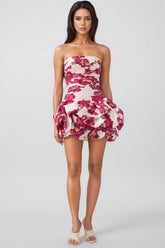Finch Floral Off-Shoulder Pleat Mini Dress