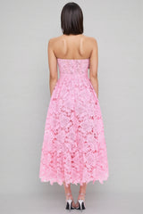 Darcy Solid Lace Sleeveless Midi Dress