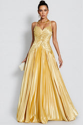 Saga Gold Beaded Maxi Slip Dress