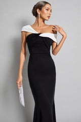 Zora Black Off-Shoulder Mermaid Maxi Dress