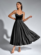 Lace Trim Corset Flared Hem Maxi Dress