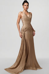 Pavoty Halter Neck High Waist Maxi Dress