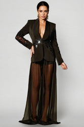 Ursa Rhinestone Mesh Blazer Set