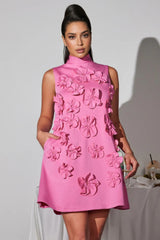 Merrick Sleeveless Flower Mini Dress