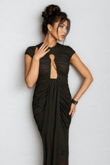 Reed Ruched Cutout Draped Maxi Dress