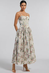 Marlol Floral Print Spaghetti Strap Maxi Dress