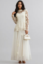 Inina Butterfly Embroidered Lace Maxi Dress Set