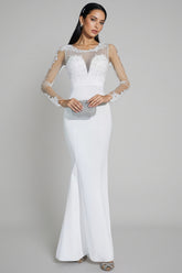 Marend White Lace Bodycon Maxi Dress