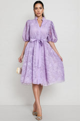 Melanie Purple Lace Midi Dress