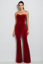 Spak Red Sleeveless Jumpsuit