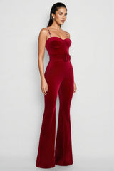 Spak Red Sleeveless Jumpsuit