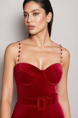 Spak Red Sleeveless Jumpsuit