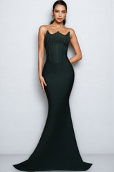 Odeek Green Sparkling Fishtail Maxi Dress