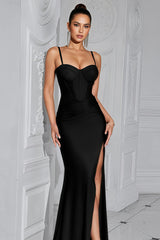 Kevin Black Split Maxi Dress
