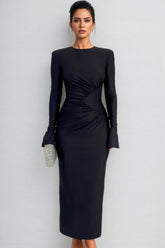 Ceni Straight Shoulder Flare Sleeve Maxi Dress