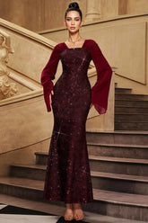 Antony Red V-Neck Sequined Maxi Dress