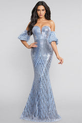 Austen Blue Sleeveless Sequin Maxi Dress