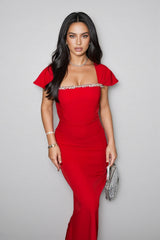Kora Red Bandage Maxi Dress