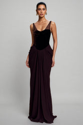 Sarioa Red Halter Pleated Maxi Dress