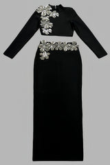 Calia High Neck Top Maxi Dress Two-Piece Set