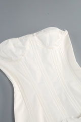 Mirabel White Strapless Flower Mini Dress