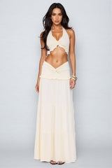 Posy Backless Top Low Waist Maxi Dress Set