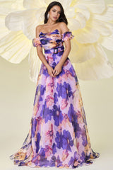 Isabe One Neck Print Maxi Dress