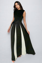 Susand Sleeveless Patchwork Maxi Dress