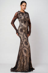 Remington Mesh Fishtail Maxi Dress