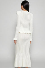 Raya Ruffle Hem Knit Maxi Dress Set