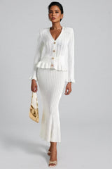 Raya Ruffle Hem Knit Maxi Dress Set