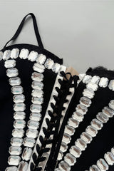 Wensd Strapless Lace Embellished Mini Dress
