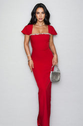 Kora Red Bandage Maxi Dress
