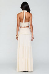 Posy Backless Top Low Waist Maxi Dress Set