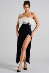 Ellery Feather High Slit Midi Dress