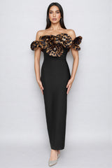 Donsa 3D Floral Bandage Maxi Dress
