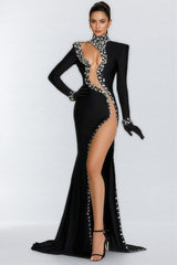 Scala Bandage Rhinestone Maxi Dress
