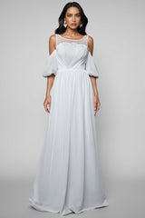 Calyxn White Short Sleeve Maxi Dress