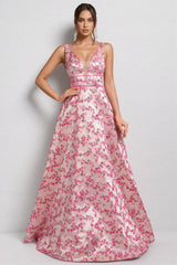 Felicia Printed Sleeveless Backless Maxi Dress