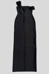 Rylihd One-Shoulder Mesh Rhinestones Maxi Dress