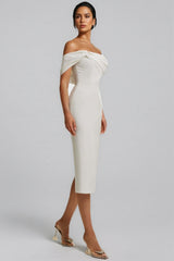 Alora Open Shoulder Bandage Midi Dress