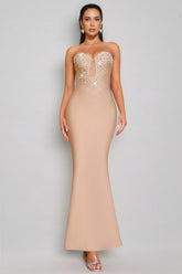 Iuana Sleeveless Beaded Bandage Maxi Dress
