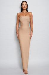 Sevyn Strapless Pearl Maxi Dress