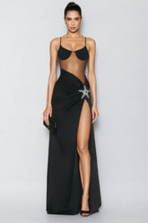 Sia Bandage Rhinestone Star Maxi Dress