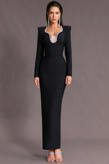 Miamor Diamante Stretch Maxi Dress